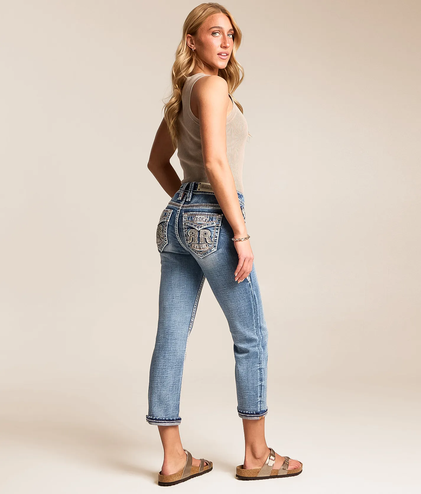 Rock Revival Abelia Universal Stretch Capri Jean Abelia NP202 Hot