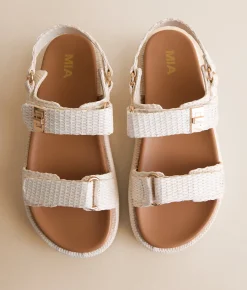 Shoes | Mia Abiggail Raffia Flatform Sandal Bone