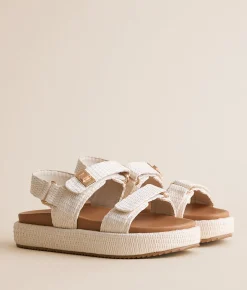 Shoes | Mia Abiggail Raffia Flatform Sandal Bone
