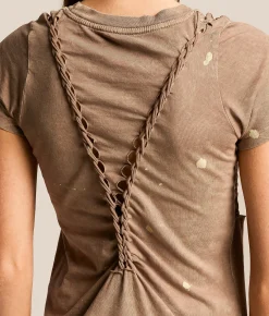 Tops | Affliction Abrasive Line T-Shirt Taupe Lava Wash