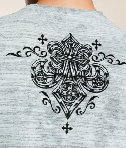 Affliction Abrasive Line T-Shirt Slate Dk Slate Crystal Wa New