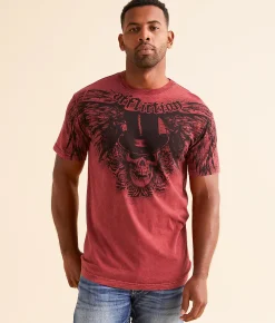 Affliction Absinthe T-Shirt Affliction Red Lava Wash Hot