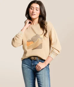 Tops | LIV Outdoor Abstract Landscape Oversized Pullover Cuban Sand
