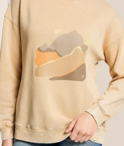 Tops | LIV Outdoor Abstract Landscape Oversized Pullover Cuban Sand