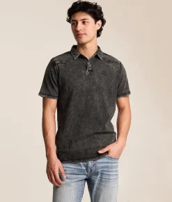 Tops | Buckle Black Acid Wash Polo Black