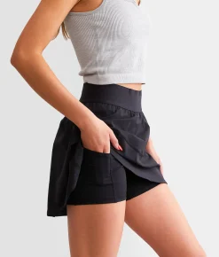 Bottoms|Activewear | Mono B Active Stretch Skort High Risk Red