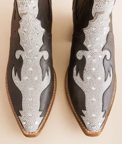 Shoes | Beast Fashion Adella Sparkle Western Boot Black