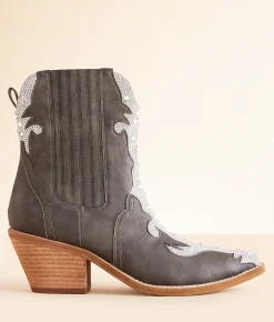 Shoes | Beast Fashion Adella Sparkle Western Boot Black