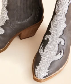 Shoes | Beast Fashion Adella Sparkle Western Boot Black