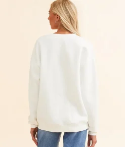 Goodie Two Sleeves Aerosmith Boston Oversized Band Pullover Whisper White Best