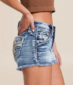 Rock Revival Agate Mid-Rise Stretch Short Nicole MH202 New