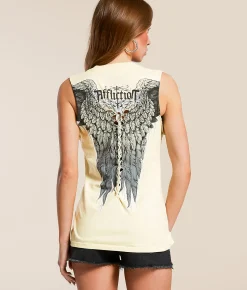 Tops | Affliction Age Of Winter Rust Tank Top Cream Reactive