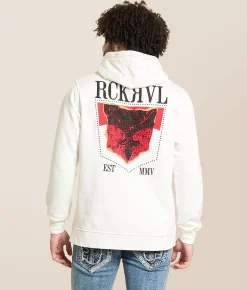 Tops | Rock Revival Aidan Hooded Sweatshirt White