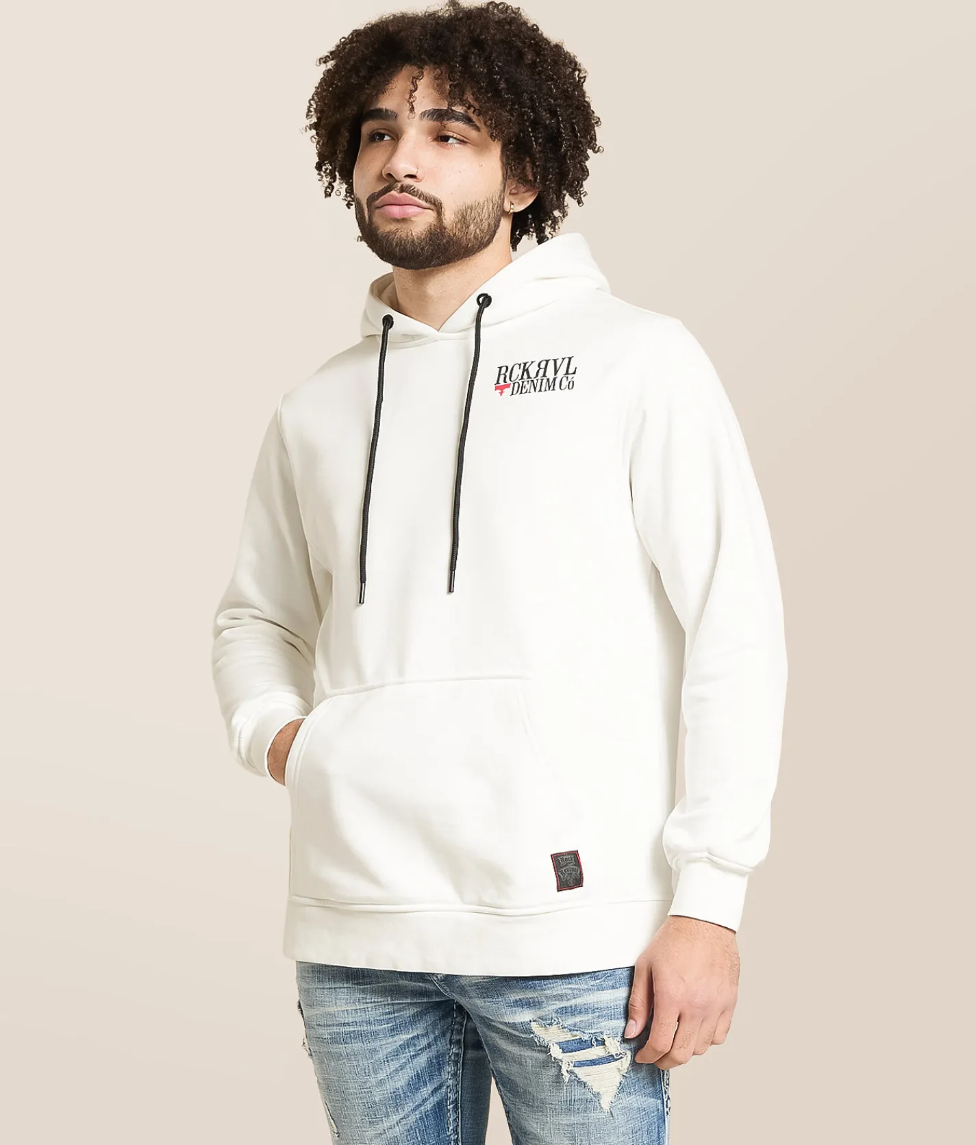 Tops | Rock Revival Aidan Hooded Sweatshirt White