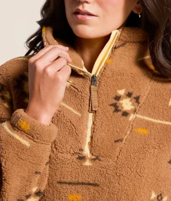 LIV Outdoor Ainsley Aztec Sherpa Insulated Pullover Lion Quail Aztec Sale