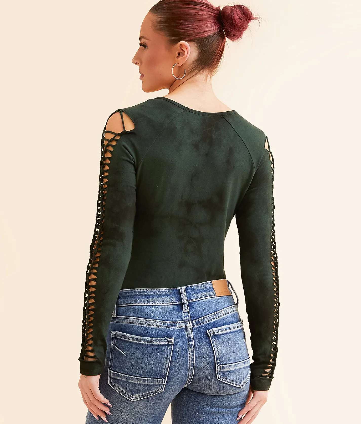 Tops | Affliction Alchemy Bodysuit Deep Forest Crystal Wash