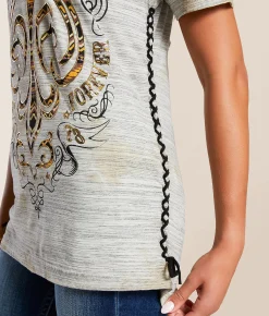 Tops | Affliction Alchemy T-Shirt Off White Biscotti Crysta