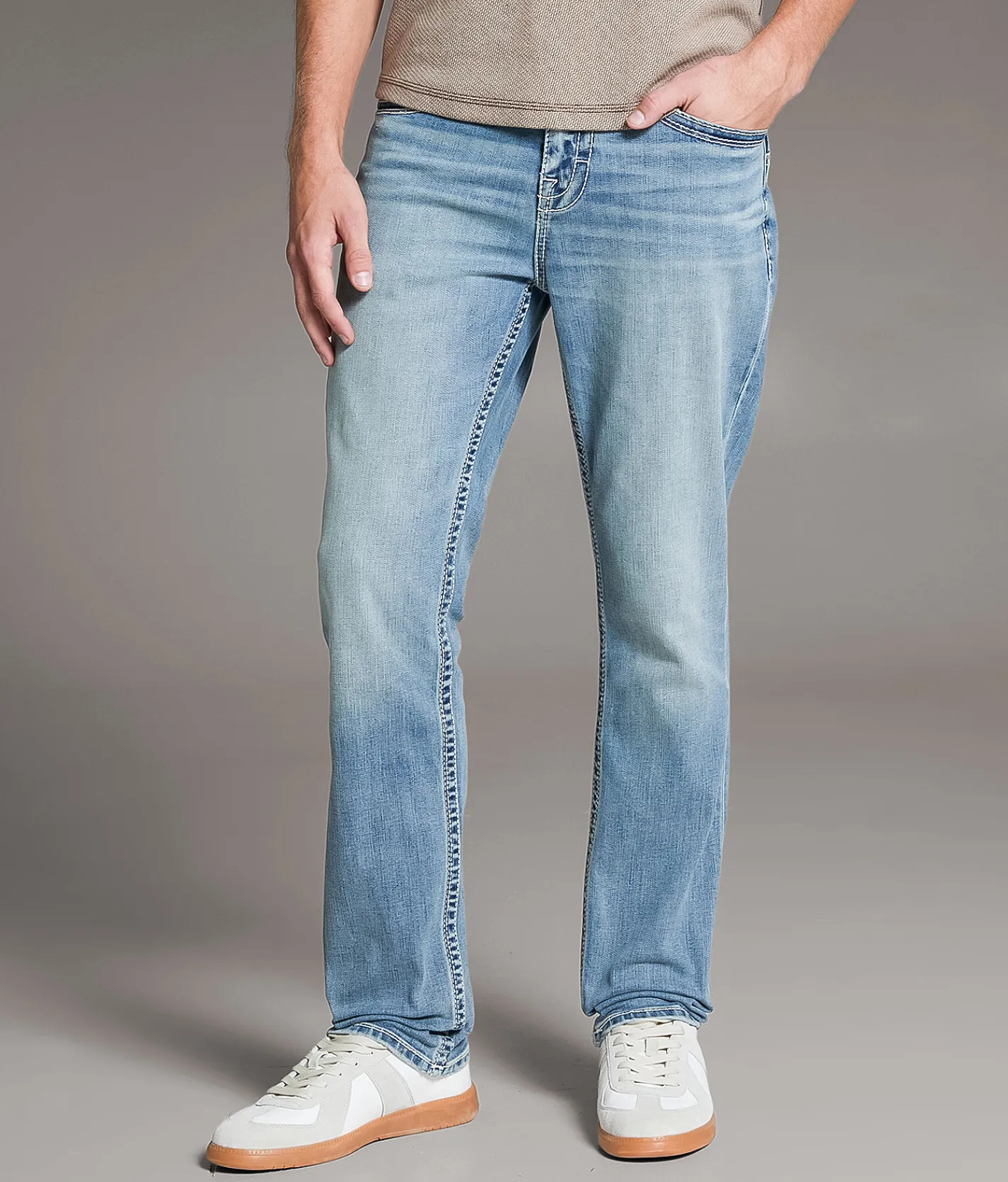 BKE Alec Straight Stretch Jean Hatch 2 Sale