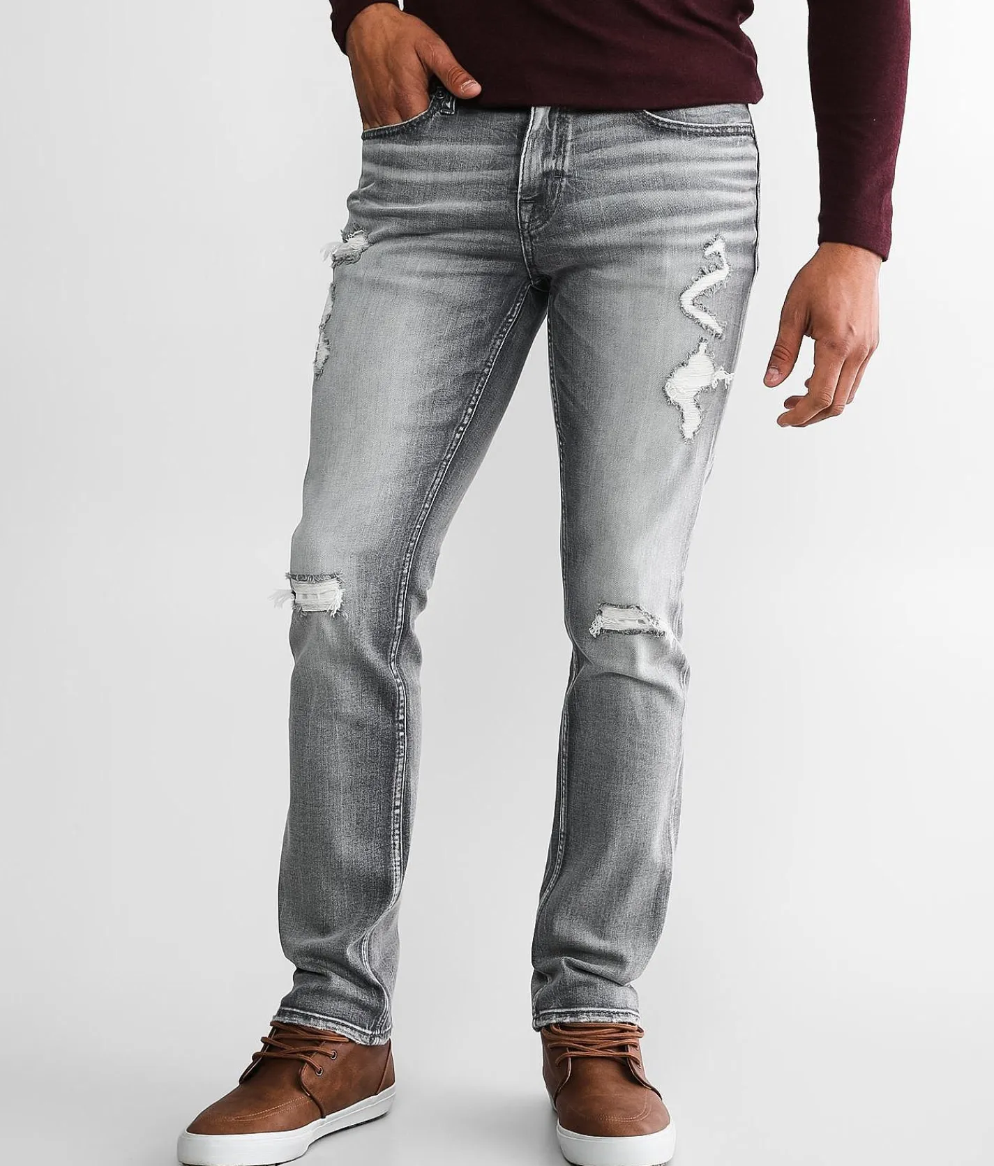 BKE Alec Straight Stretch Jean Washed Grey Sale