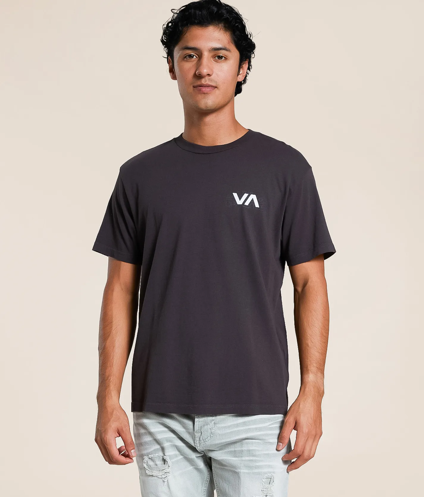 Tops|Graphic T-Shirts | RVCA All Brand Layers T-Shirt Black Vintage Midweight