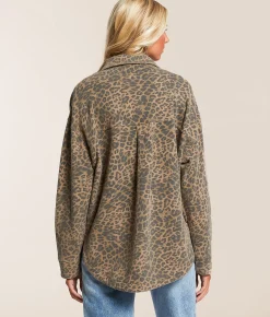 Z Supply All Day Leopard Print Jacket Desert Tan Best