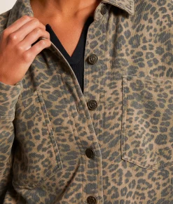 Z Supply All Day Leopard Print Jacket Desert Tan Best