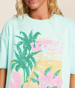 Tops | Billabong All Good In Summer Oversized T-Shirt Sky Blue