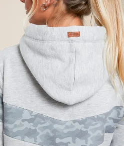 Tops | Wanakome Allia Color Block Hooded Sweatshirt Light Heather Grey Camo