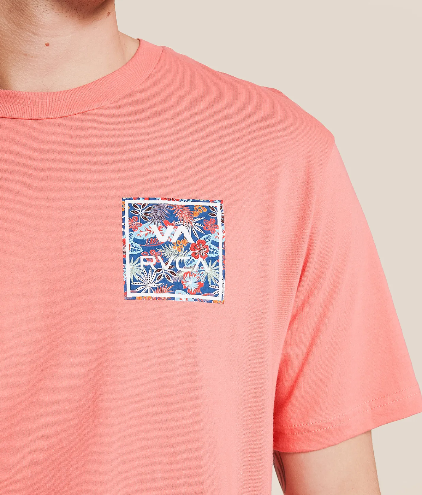 RVCA All The Way T-Shirt Coral Pink Online