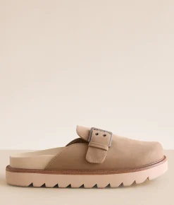 Mia Alme Big Buckle Clog Taupe