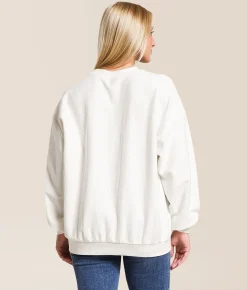 Modish Rebel Alpine Forest Oversized Pullover Off White New