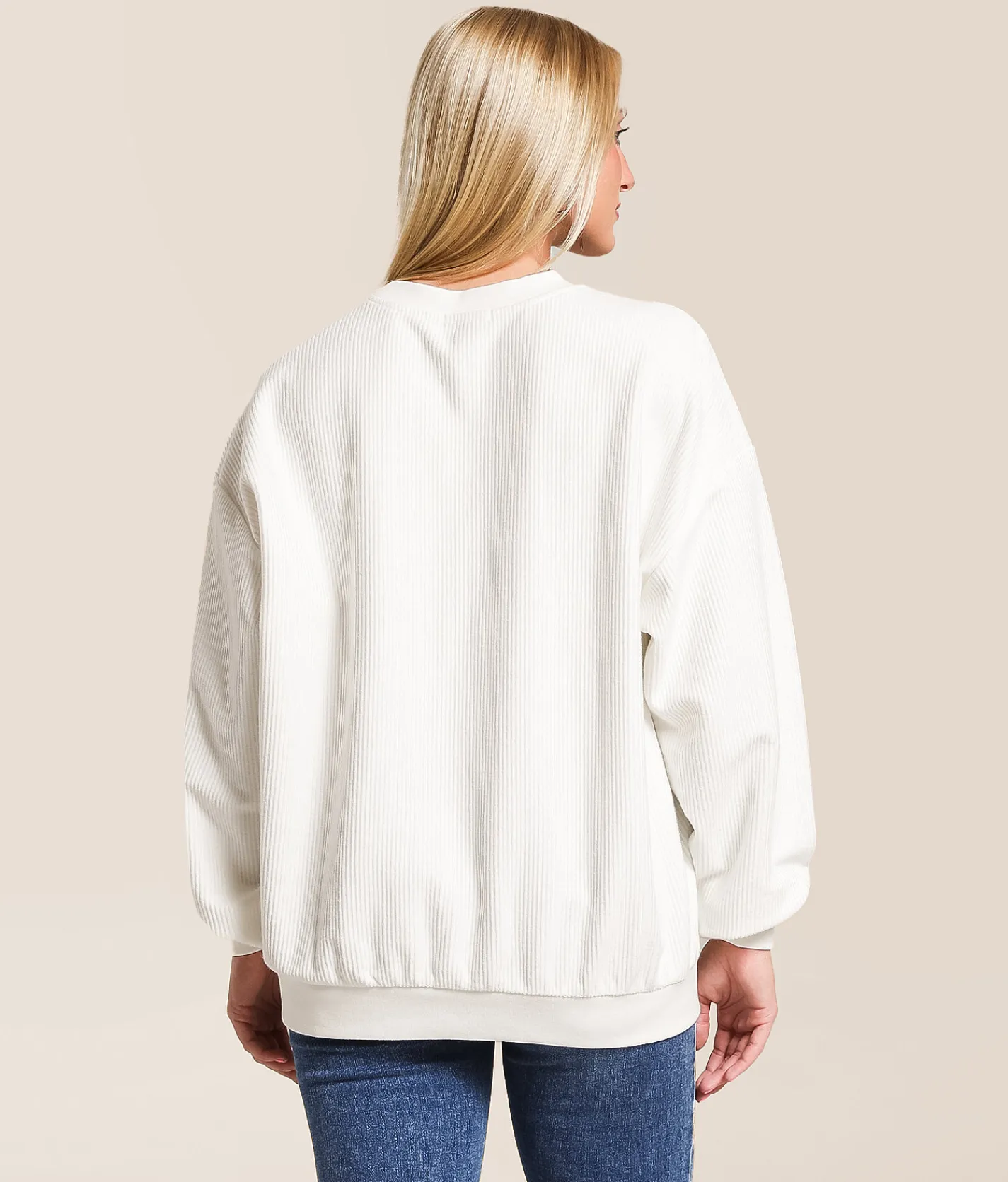 Modish Rebel Alpine Forest Oversized Pullover Off White New