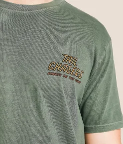 Tail Chasers Club Always Hunting T-Shirt Mulled Basil Pigment Dye New