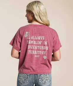 Tops | Ariat Always Ramblin' Cropped T-Shirt Dry Rose
