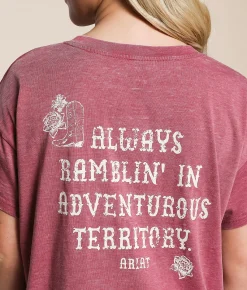 Tops | Ariat Always Ramblin' Cropped T-Shirt Dry Rose