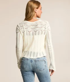 Z Supply Alycia Crochet Cardigan Sweater Cloud