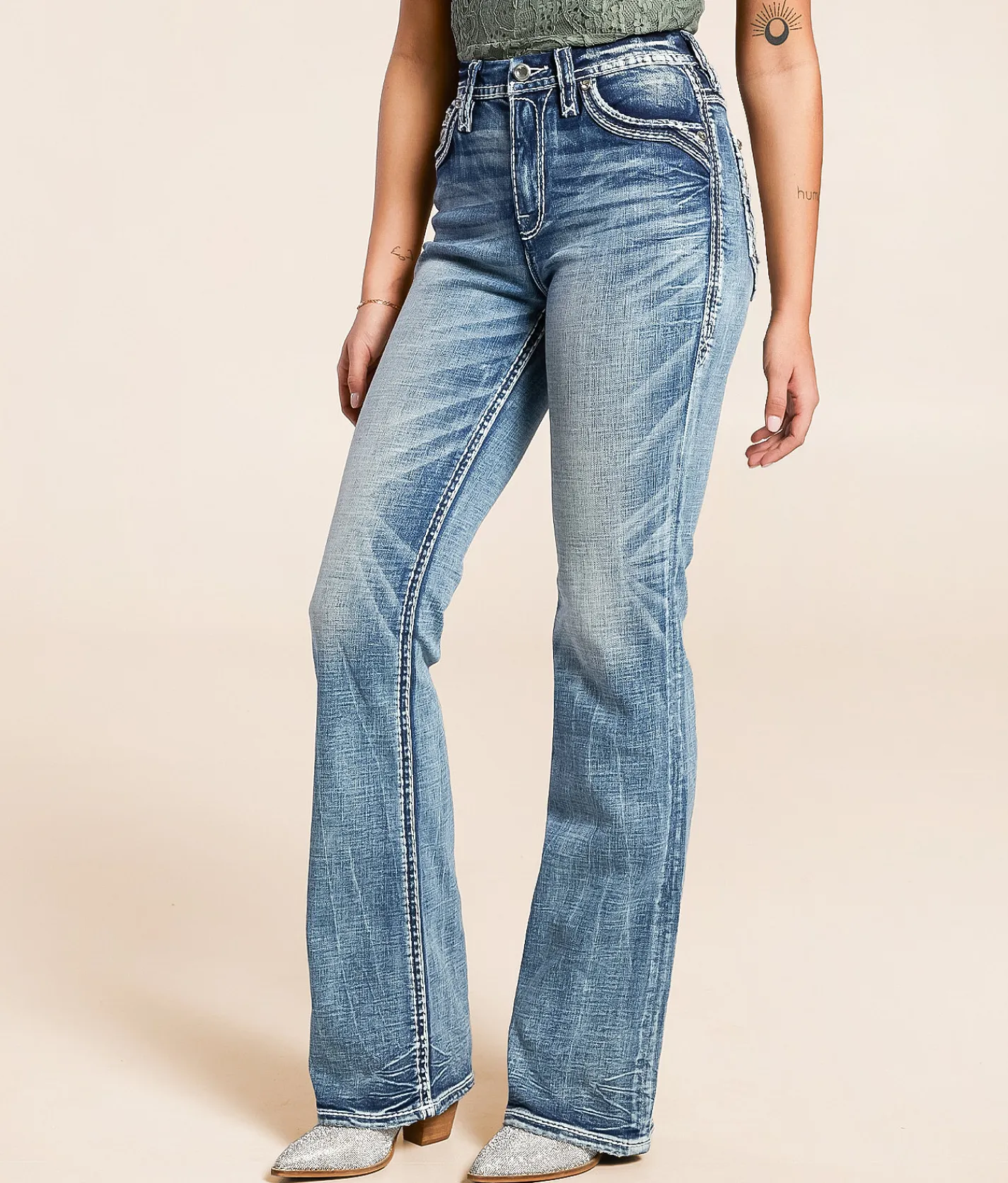 Rock Revival Alyvia Curvy High Rise Boot Stretch Jean Alyvia HB205 Hot
