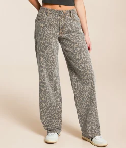 Jeans|Bottoms | HIDDEN Alyx Print Low Slung Baggy Stretch Jean Cheetah