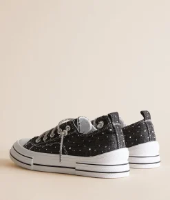 Shoes | Very G Aman Denim Rhinestone Lace Sneaker Black