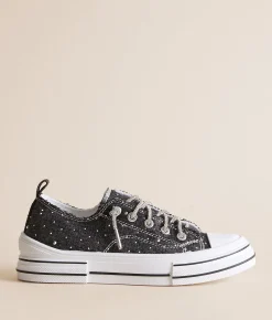 Shoes | Very G Aman Denim Rhinestone Lace Sneaker Black