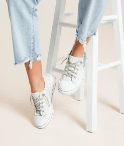 Very G Aman Rhinestone Sneaker White Silver Outlet