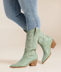Oasis Society Amaya Embroidered Western Boot Coffee Hot