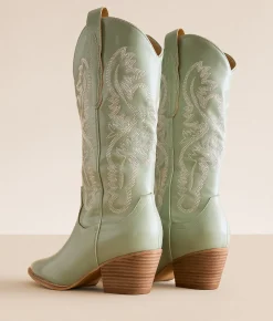 Oasis Society Amaya Embroidered Western Boot Coffee Hot