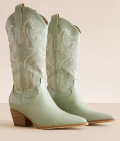 Oasis Society Amaya Embroidered Western Boot Coffee Hot