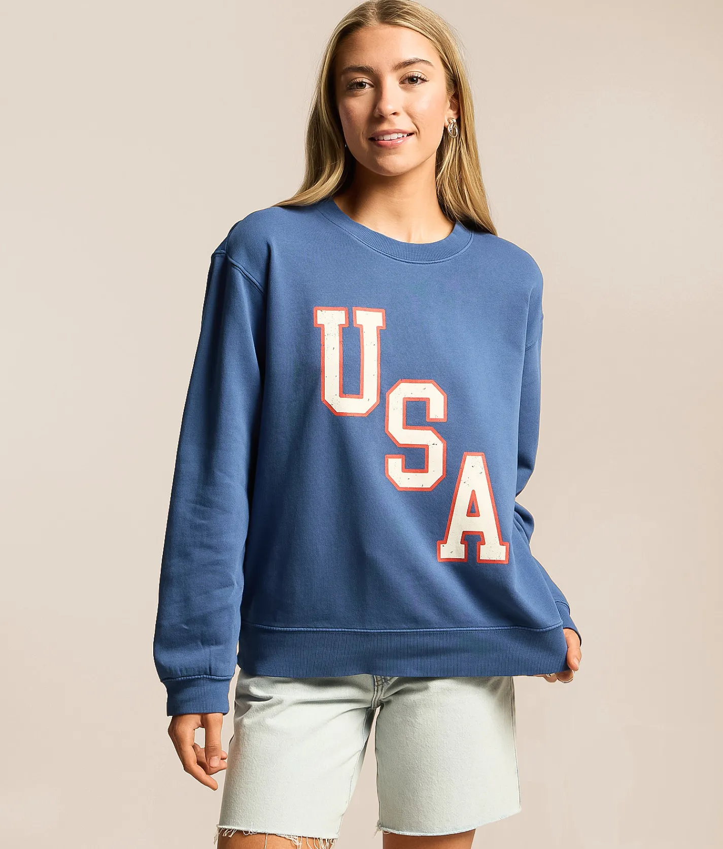 Tops | Z Supply Americana Boyfriend Pullover True Navy