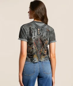 Affliction American Customs Ancient Rumble T-Shirt Silver Grey Reactive