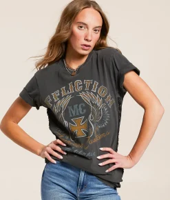 Tops | Affliction American Customs Demons T-Shirt Vintage Black Pigment Dye