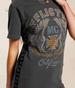 Tops | Affliction American Customs Demons T-Shirt Vintage Black Pigment Dye