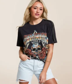 Affliction American Customs Hollow Festival T-Shirt Black Lava Wash Sale