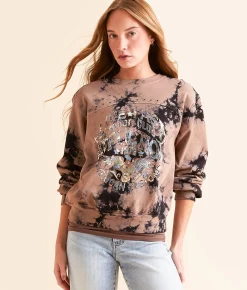 Tops | Affliction American Customs Rusted Badge Pullover CAFE AU LAIT BLACK WASH
